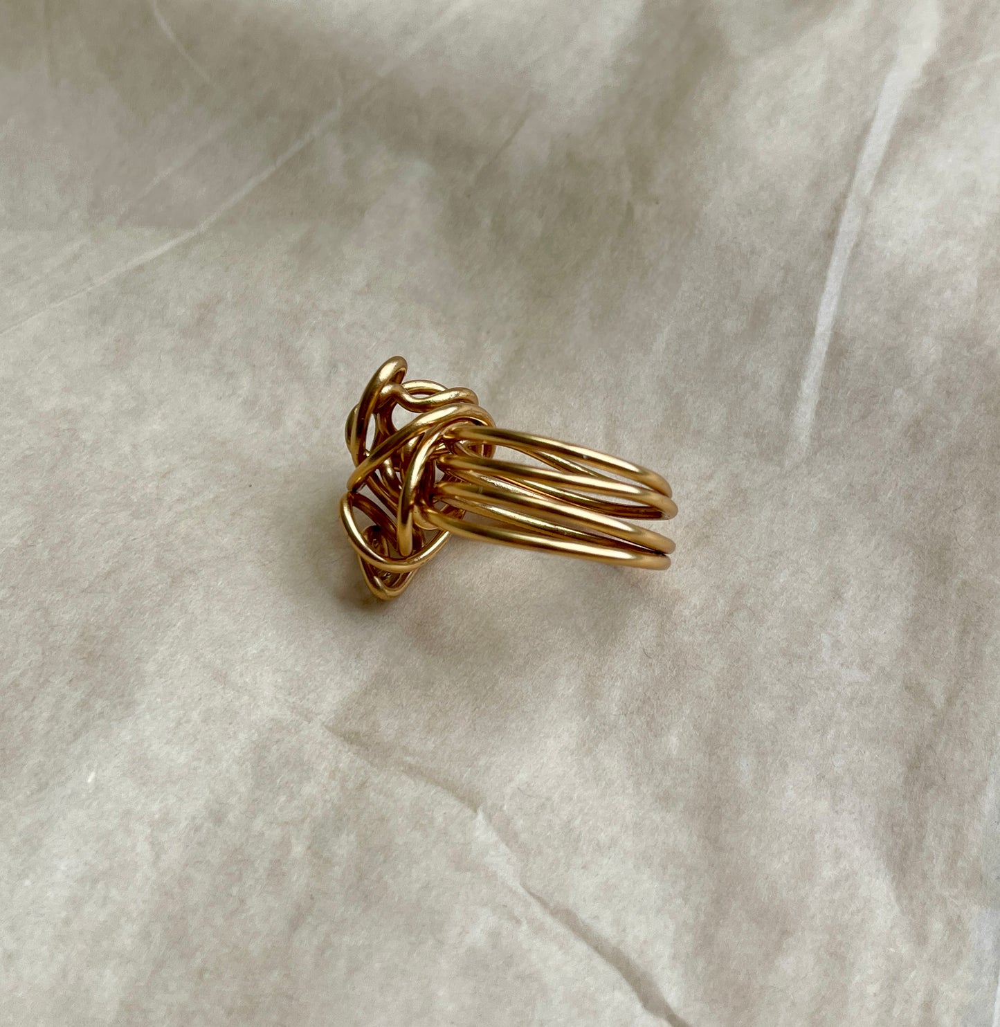 Golden Swirl Flow Ring