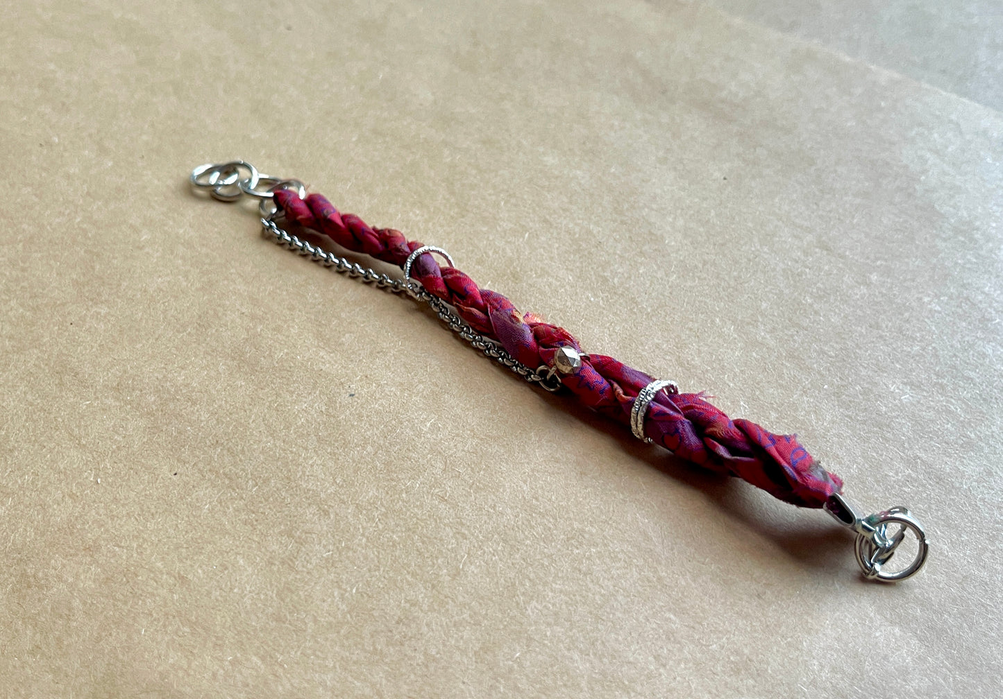 purple pink silk bracelet