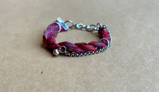 purple pink silk bracelet